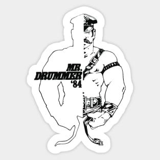 Mr Drummer Vintage Leather Retro LGBT Gay Sticker